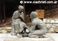 “Jesus washes his friends’ feet”
