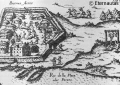 Buenos Aires fort besieged by the indigenous people from the area