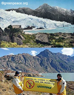 Comparación del estado del glaciar Viedma en 1930 y en la actualidad