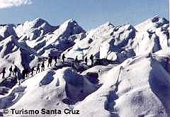 People climbing the Patagonia glaciers