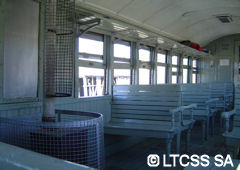 Internal view of the wooden wagons