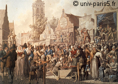 Típica escena de aglomeración popular en las calles de Londres de principios del siglo XIX