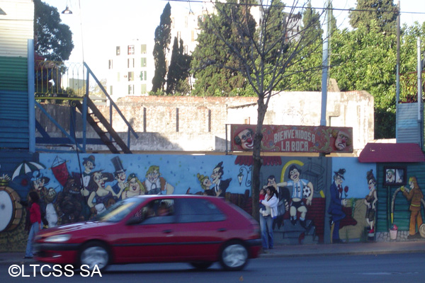 Mural of an old tenement