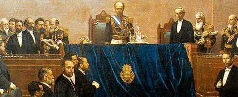 Cuadro del recinto principal del Antiguo Congreso de la Nación, hoy salón de reuniones de la Academia Argentina de la Historia.