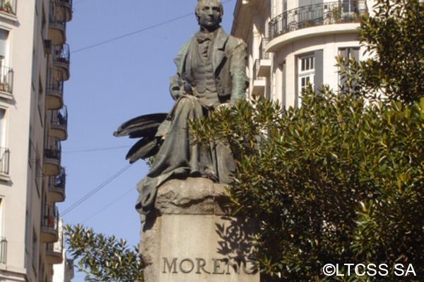 The bronze statue of Mariano Moreno, a politician who had a significant role in the Independence of Argentina