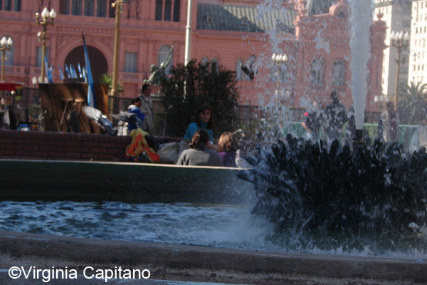 Sunset in Plaza de Mayo