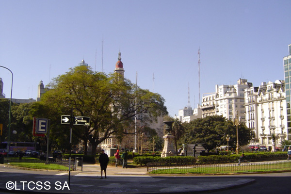 The bronze statue of Mariano Moreno, a politician who had a significant role in the Independence of Argentina