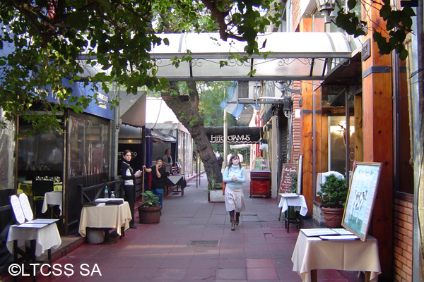 Junin street connects the Village cinema centre to Plaza Francia