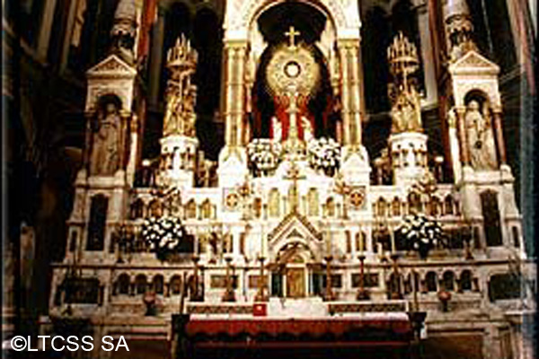 View of the altar of the church