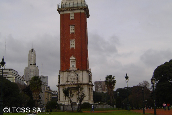 Monumental Tower (former Tower of the English) located in the Plaza Armada Argentina, between Plaza San Martín and Retiro railway station.