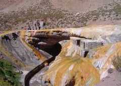 View of Puente del Inca, below Las Cuevas river -Mendoza