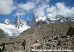 Climbing up road to the Fitz Roy