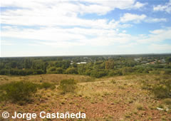 Valle de Valcheta, uno de los pueblos al borde de la Meseta rionegrina, área de poblamiento indígena