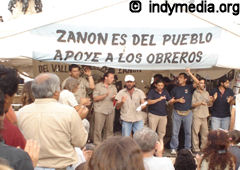 Obreros en lucha por la apropiación de la planta Zanón y la defensa de la cooperativa Fasinpat