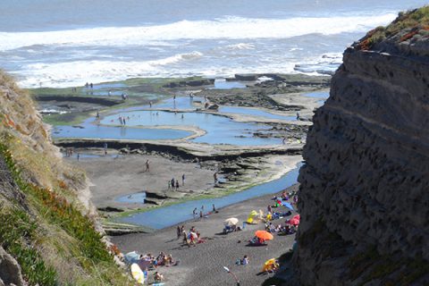 Vista de la playa de La Lobería desde la bajada - Foto: Turismo Municipalidad de Viedma